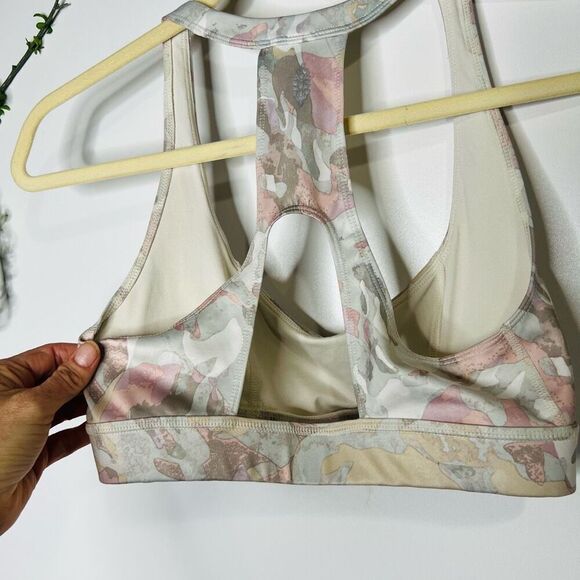 Free People Movement Sports Bra Pink Tan Gray Camouflage Small - Picture 3 of 7
